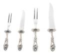 Two Pairs of American Silver TwoPiece Carving Sets