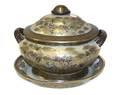 A Japanese Satsuma Decorated Covered Tureen and Underplate