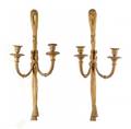 Pair of French Louis XVI Style Gilt Bronze Sconces