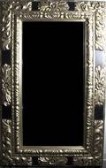 A Parcel Ebonized Giltwood Pier Mirror