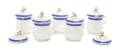 A Set of Five Continental Porcelain Pot de Creme