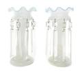 A Pair of Opaline Glass Girandoles