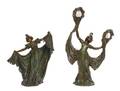 Two Art Nouveau Style Cast Metal Figural Lamps