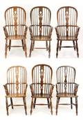 Assembled Set of 6 English Windsor Armchairs