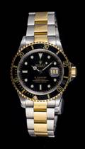 A Stainless Steel and 18 Karat Yellow Gold Ref 16613 Submariner Wristwatch Rolex