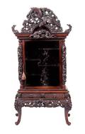 A Japanese Carved Hardwood Vitrine