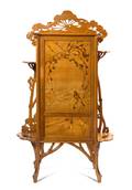 An Emile Galle Various Woods Marquetry Cabinet