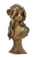 A Belgian Art Nouveau Bronze Bust