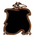 A Continental Art Nouveau Walnut Mirror