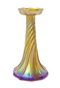 A Tiffany Studios Gold Favrile Glass Candlestick