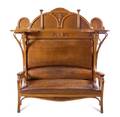 An Art Nouveau Oak Hall Bench