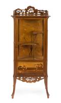 An Emile Galle Various Woods Marquetry Vitrine