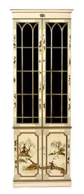 A Regency Style Cream Painted Chinoiserie Bookcase