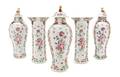 A Chinese Export Porcelain FivePiece Garniture