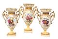 An English Porcelain ThreePiece Garniture