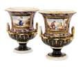 A Pair of Bloor Derby Porcelain Urns