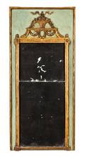 A Louis XVI Painted and Parcel Gilt Trumeau Mirror