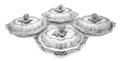 A Set of Four English SilverPlate Entree Dishes and Covers