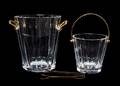 Two Baccarat Glass Gilt Metal Mounted Ice Buckets