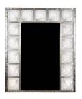 A French Art Deco Glass and Metal Framed Mirror