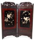 A Japanese Carved TwoPanel Folding Screen