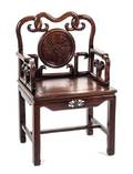 A Chinese Carved Hardwood Armchair
