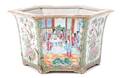 A Chinese Export Rose Medallion Hexagonal Jardiniere