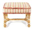 A Baroque Style Cream Painted and Parcel Gilt Tabouret