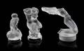 Three Lalique Molded and Frosted Glass Figures