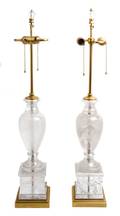 A Pair of Rock Crystal Table Lamps