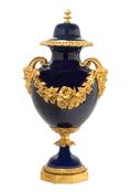 A Sevres Style Gilt Bronze Mounted Porcelain Urn