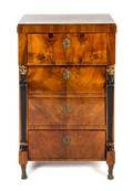 A Biedermeier Burlwood Chest