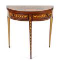 An English Fruitwood and Marquetry Mahogany FlipTop Table