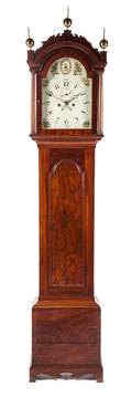 An English Mahogany Tall Case Clock