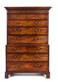 A George III Chippendale Style Mahogany Chest on Chest