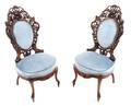 A Pair of American Victorian Rosewood Side Chairs
