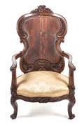 An American Victorian Rosewood Armchair