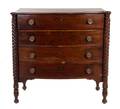 An American Mahogany Bow Front Chest of Drawers