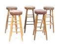 Five Contemporary Faux Leather Upholstered Stools