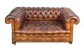 A Leather Upholstered Chesterfield Loveseat