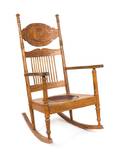 A Carved Oak Rocking Chair