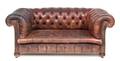 A Leather Upholstered Chesterfield Loveseat