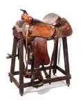 A Brown Leather Dude Saddle