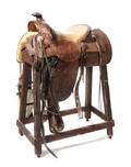 A Tooled Brown Leather Western Saddle