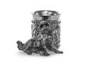 An American SilverPlate Figural Napkin Ring with a Dog