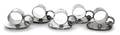 A Group of Five Matching American SilverPlate Figural Napkin Rings with Lilypads