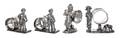 A Group of Four American SilverPlate Figural Napkin Rings with Children and Dogs