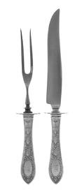 An American Silver TwoPiece Carving Set
