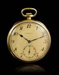 An 18 Karat Yellow Gold Open Face Pocket Watch Patek Phillipe for Tiffany  Co Circa 1925