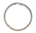 A Sterling Silver and 14 Karat Yellow Gold Cable Necklace David Yurman
